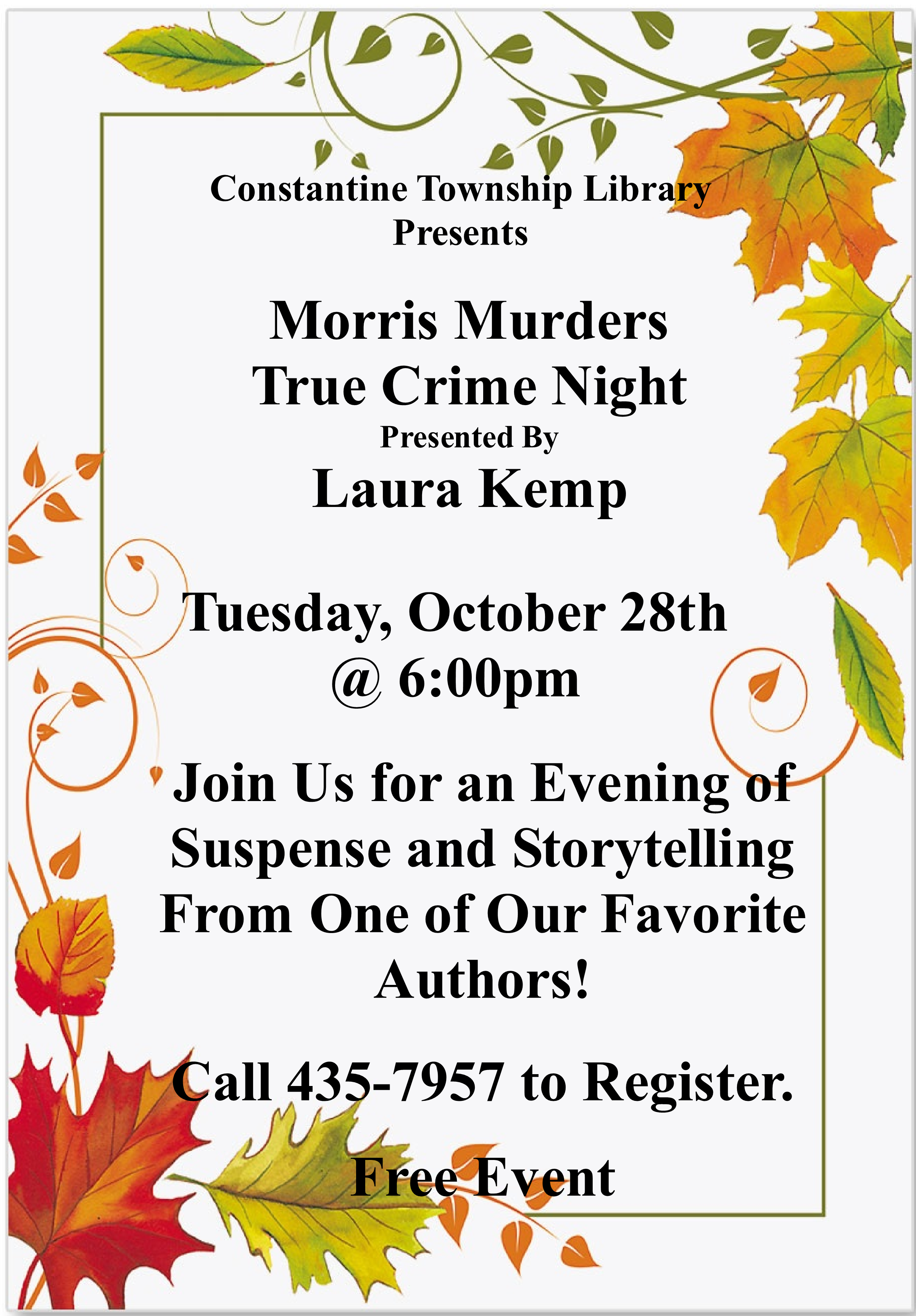 Morris Murders/True Crime Night