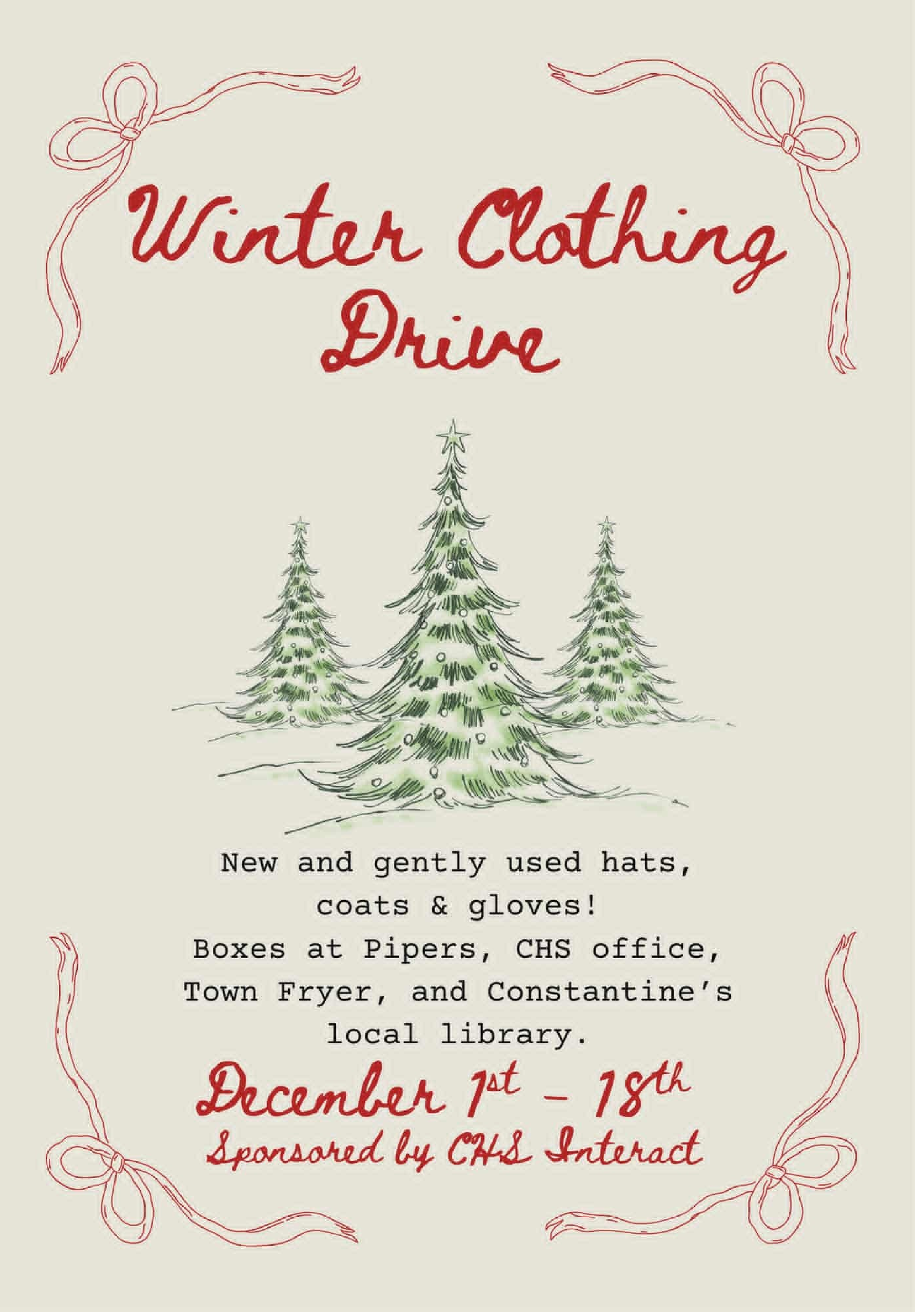 Constantine NHS Winter Clothing Drive